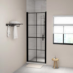 ZNTS Shower Door Tempered Glass 91x195 cm Black 148891