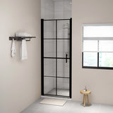 ZNTS Shower Door Tempered Glass 91x195 cm Black 148891