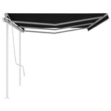 ZNTS Manual Retractable Awning with Posts 6x3.5 m Anthracite 3070079