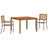 Garden Dining Set 3 pcs Grey Solid Acacia Wood 3365530