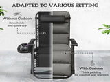 Set of Two Reclining Sun Loungers, with Cushion - Grey T3398P314197