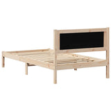 Bed Frame with Headboard Black 100 x 200 cm Solid Pine Wood 878211