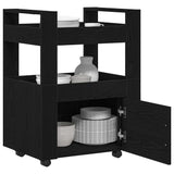 Kitchen Trolley Black oak 60 x 45 x 80 cm Engineered wood 862122
