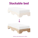 Bed Frame No Mattress Stackable 90x200 cm Solid Wood 859202
