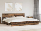 Bed Frame with Headboard Old Wood 200 x 200 cm Solid Pine Wood 3410972