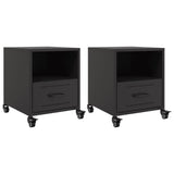 Bedside Cabinets 2 pcs Black 36x39x43.5 cm Steel 846705