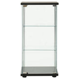 Storage Cabinet Black and Clear Toughened Glass and Engineered Wood 322798