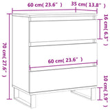 Sideboard White 60x35x70 cm Engineered Wood 827188