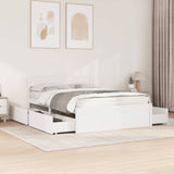 Bed Frame without Mattress White 135x190 cm Double Solid Wood Pine 3282358
