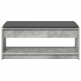 Hall Bench with Cushion Concrete Grey 103 x 38 x 45 cm 891587