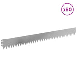 Lawn Edging 50 pcs 103 x 10 cm Steel Silver 8008443