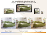 2 Seater Plush Bean Bag Sofa, Green Shiny Silver Speck Oversized Lazy Couch, High Density Sponge T5592P539593