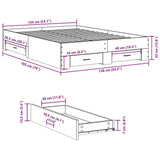 Bed Frame Smoked Oak Engineered Wood, Plywood Double Bed Frame 3280409