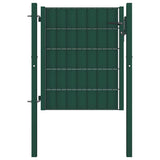 Fence Gate PVC and Steel 100x81 cm Green 145227