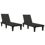Sun Lounger Set of 2 Black Polypropylene Medium Modern 364148