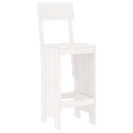 9 Piece Garden Bar Set White Solid Wood Pine 3157818