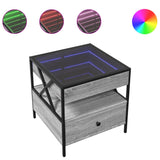 ZNTS Coffee Table with Infinity LED Grey Sonoma 50x50x51 cm 847715