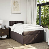 Box Spring Bed with Mattress Dark Brown 120x190 cm Fabric 3285844
