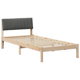 Bed frame Brown and dark grey 90 x 200 cm Solid pine wood 878705