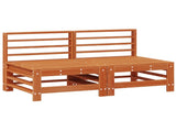 Garden Lounge Set 7 pcs Wax Brown Solid Pine Wood 3418106