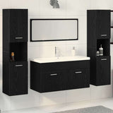 Bathroom Furniture Set 4 pcs Black Oak Engineered Wood 3334379