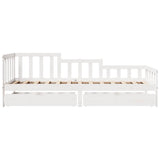 Daybed with Drawers without Mattress White 90x200 cm Solid Wood 3302101