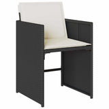 13 Piece Garden Dining Set with Cushions Black Poly Rattan 3211122
