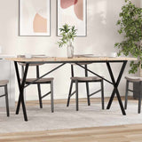 Dining Table X-Frame 140x80x75.5 cm Solid Wood Pine and Steel 3282764