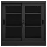 Sliding Door Cabinet Anthracite 90x40x90 cm Steel 335957
