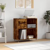 Record Cabinet Smoked Oak 84.5x38x89 cm Engineered Wood 831769