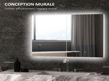 Bathroom Mirror Cabinet with Light, Bathroom Storage Cupboard with Adjustable Shelf, USB Powered, T3398P342287