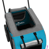Pet Bike Trailer Blue and Grey Oxford Fabric and Iron 93897