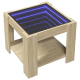 Coffee Table with LED Sonoma Oak 53x53x45 cm Engineered Wood 847541