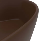 Luxury Wash Basin with Overflow Matt Dark Brown 36x13 cm Ceramic 147039