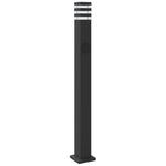 ZNTS Outdoor Floor Lamp with Outlet Black 110 cm Aluminium 4006409