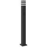 ZNTS Outdoor Floor Lamp with Outlet Black 110 cm Aluminium 4006409