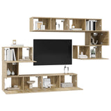 8 Piece TV Cabinet Set Sonoma Oak Engineered Wood 3079038