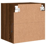 Bedside Cabinets with LED Lights Wall-mounted 2 pcs Brown Oak 837077