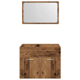 2 Piece Bathroom Furniture Set Old Wood Engineered Wood 862039
