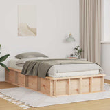 Bed Frame Wax Brown 75 x 190 cm Solid Pine Wood 872761