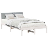 Bed frame White and light grey 120 x 190 cm Solid pine wood 878558