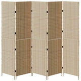 Room Divider Folding Manual Beige 242 x 180 cm Poly Rattan 42003676