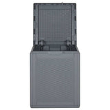 Garden Storage Box Grey PP Rattan 90 L 364059
