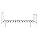 Bed Frame without Mattress with Slatted Base White Metal 140x200 cm 284450