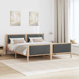Bed Frame with Headboard Dark Grey 200 x 200 cm Fabric 3394244