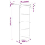 Sliding Door Manual Natural and black 78 x 202 cm 3333274