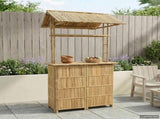 Outdoor Bar Table Natural 115 x 95 x 214 cm Bamboo 42028064