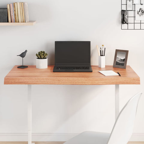 Table Top Light Brown 100x40x cm Treated Solid Wood Oak 3156364