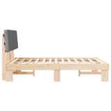Bed Frame with Upholstered Headboard Light Grey 140 x 190 cm 877354