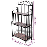 Plant Stand Plant Display Terracotta Colour Mosaic Pattern 41131